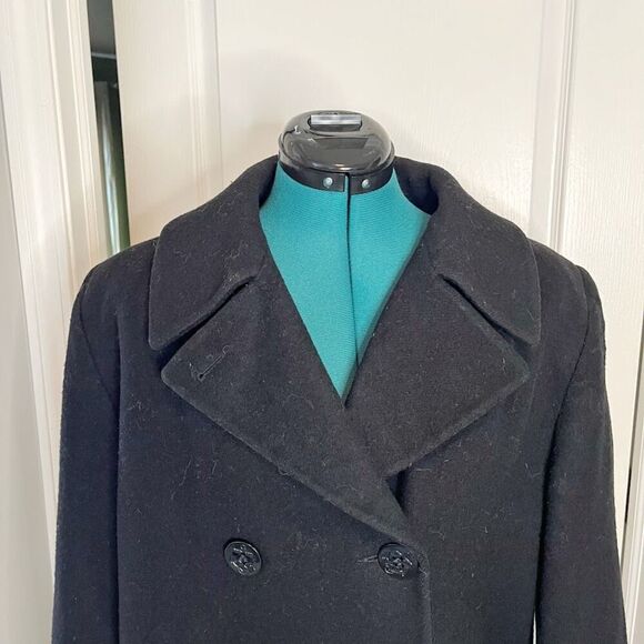Jones New York JNY 100% Pure Wool Double Breasted Button Pocket Lined Peacoat - Picture 8 of 16